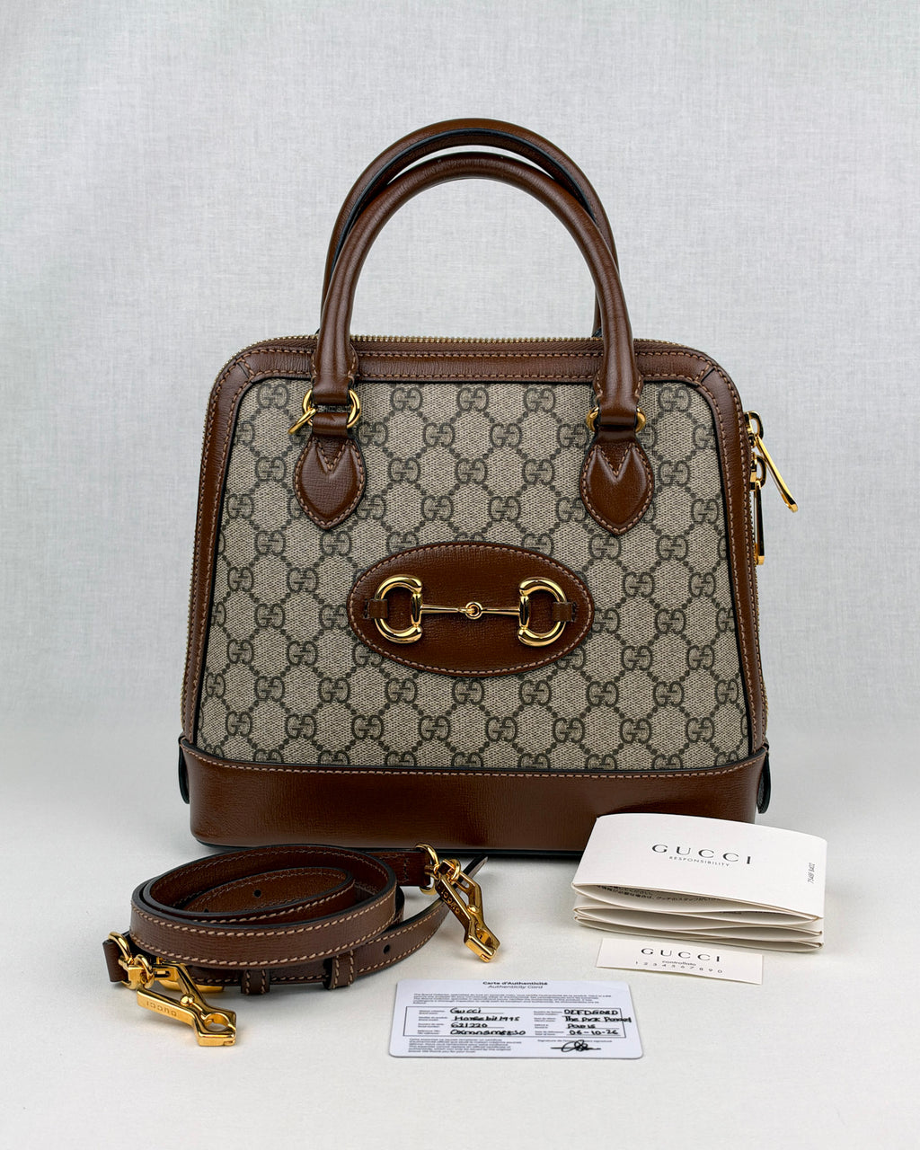 Gucci Horsebit 1955 Small GG Canvas Top Handle Bag – Brown