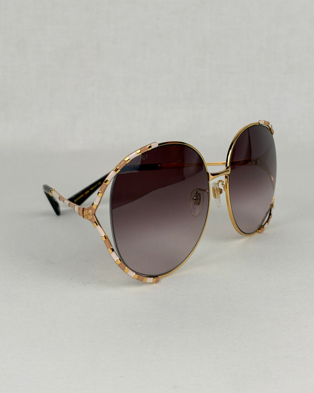 Gucci GG0595S Gold Metal Round Sunglasses