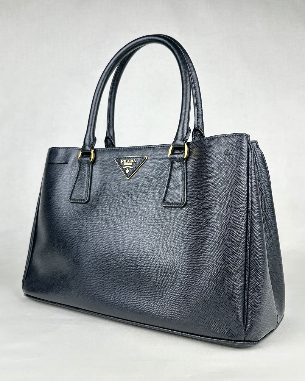 Prada Large Galleria Saffiano Leather Bag – Black