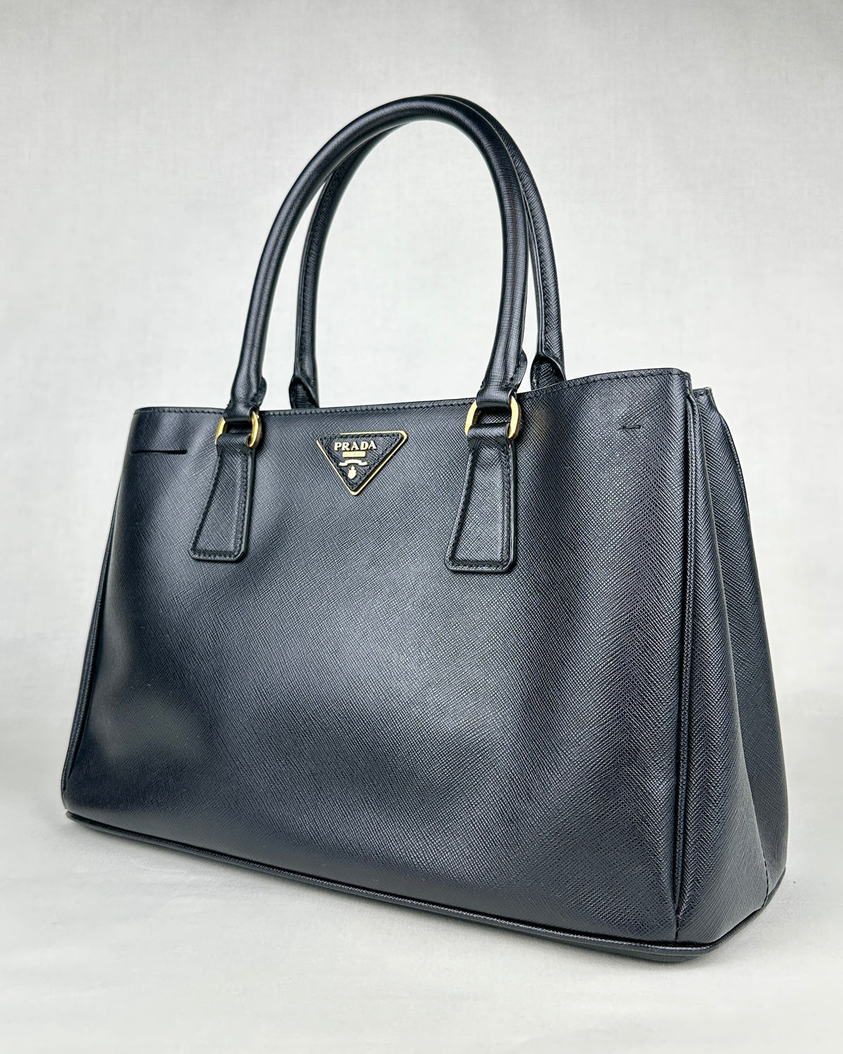Prada Large Galleria Saffiano Leather Bag – Black