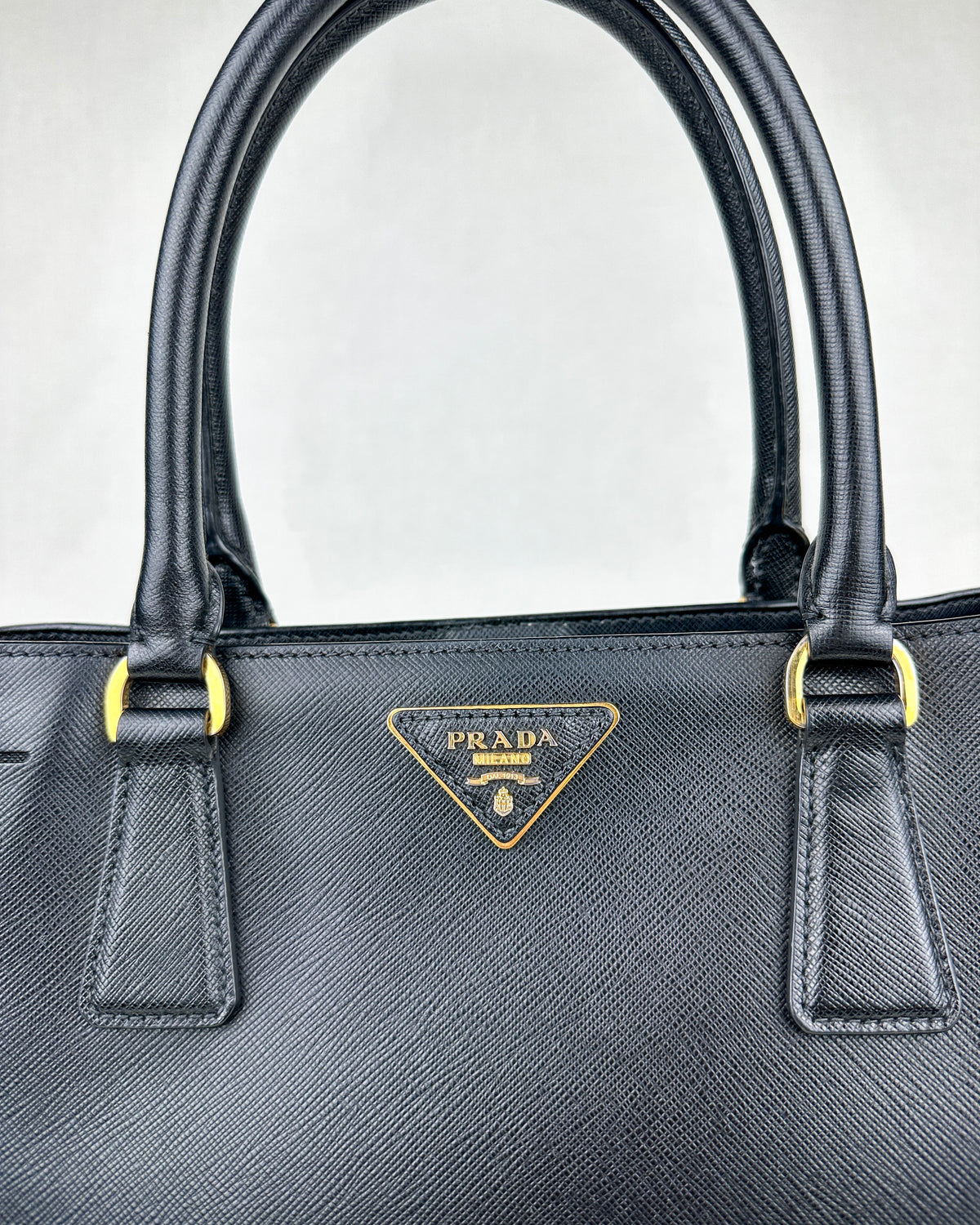 Prada Large Galleria Saffiano Leather Bag – Black