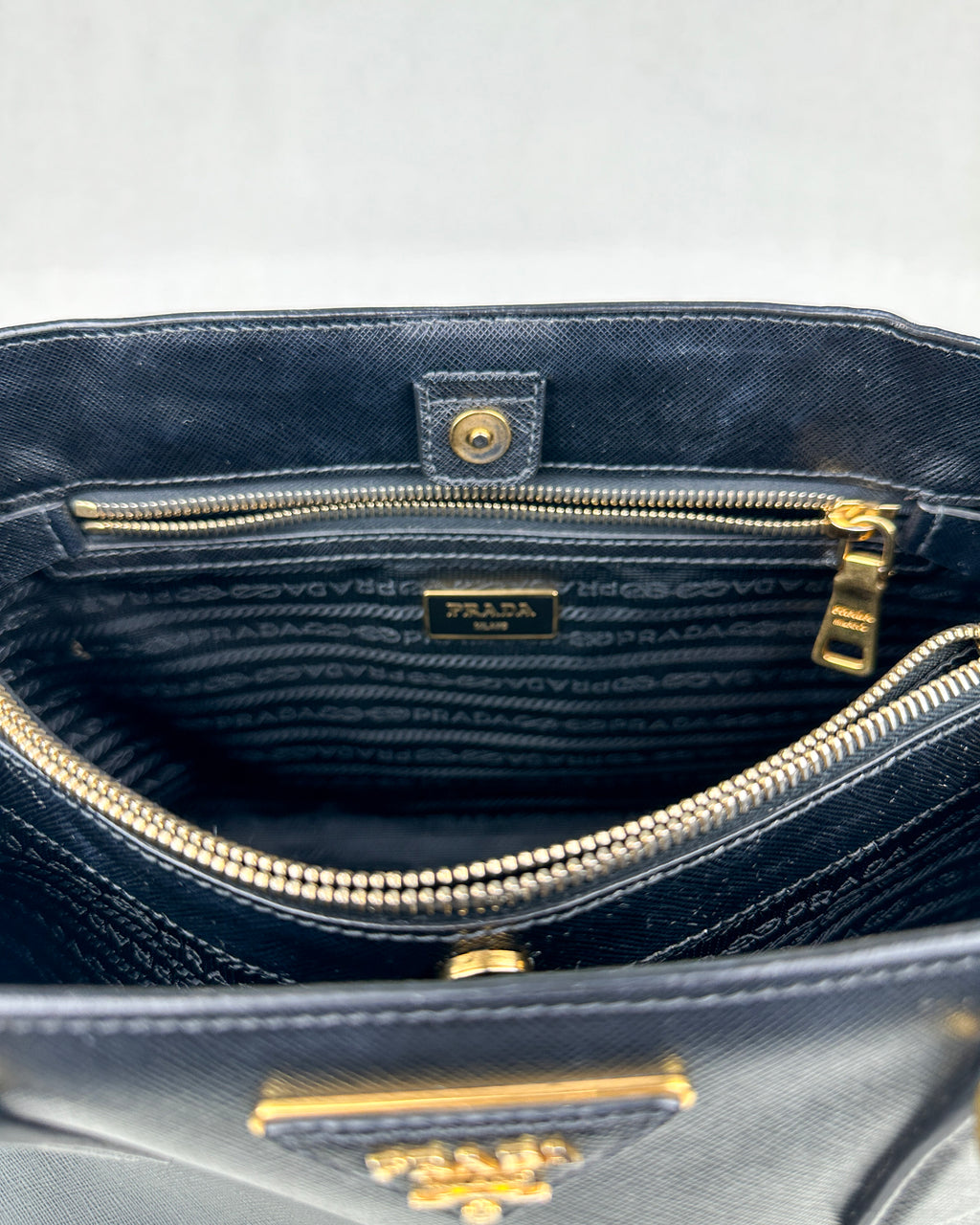 Prada Large Galleria Saffiano Leather Bag – Black