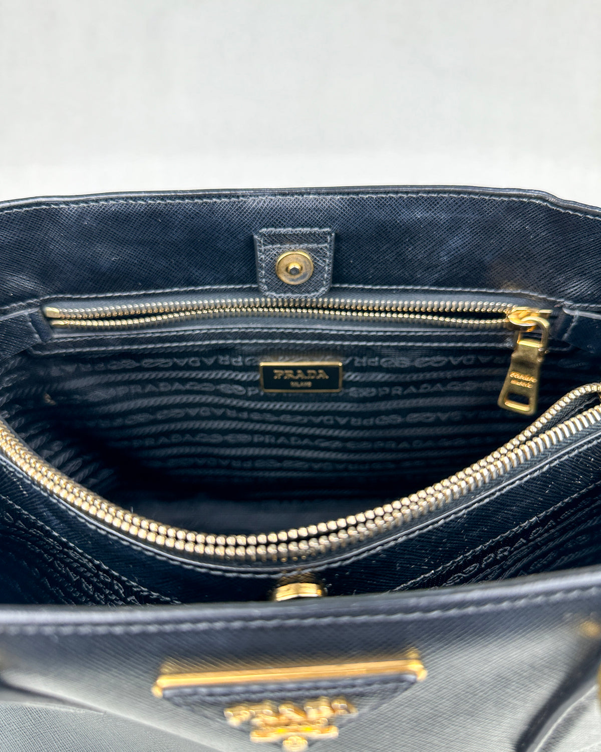 Prada Large Galleria Saffiano Leather Bag – Black