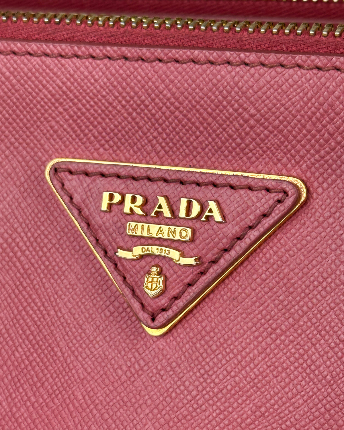 Prada Large Double Galleria Saffiano Leather Bag - Pink