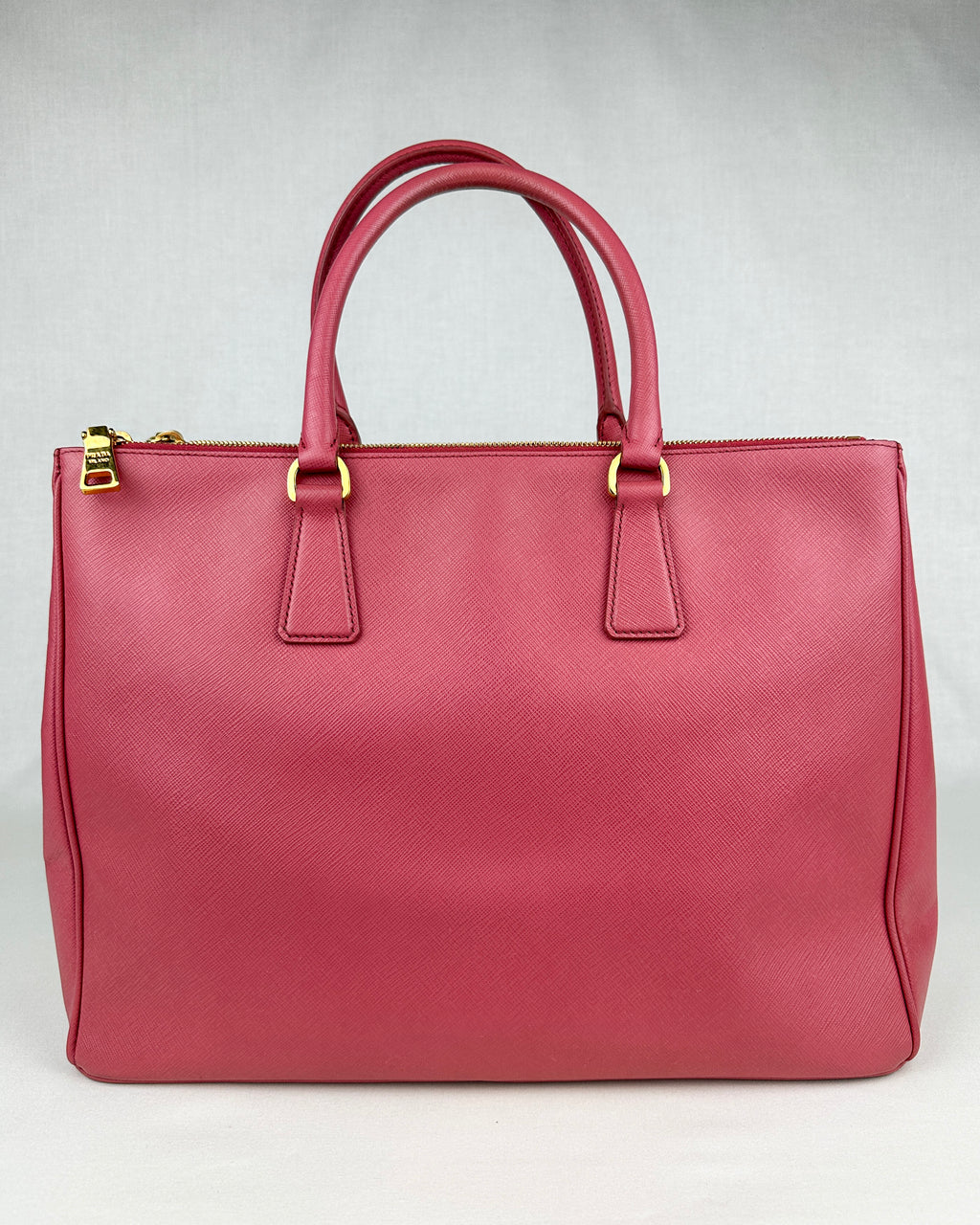 Prada Large Double Galleria Saffiano Leather Bag - Pink