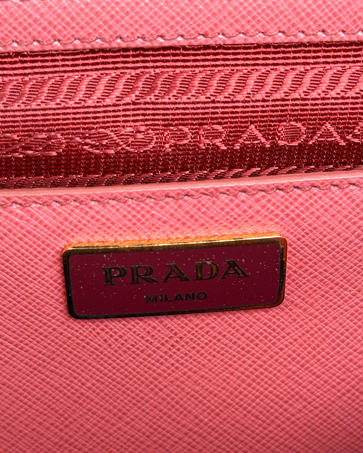 Prada Large Double Galleria Saffiano Leather Bag - Pink