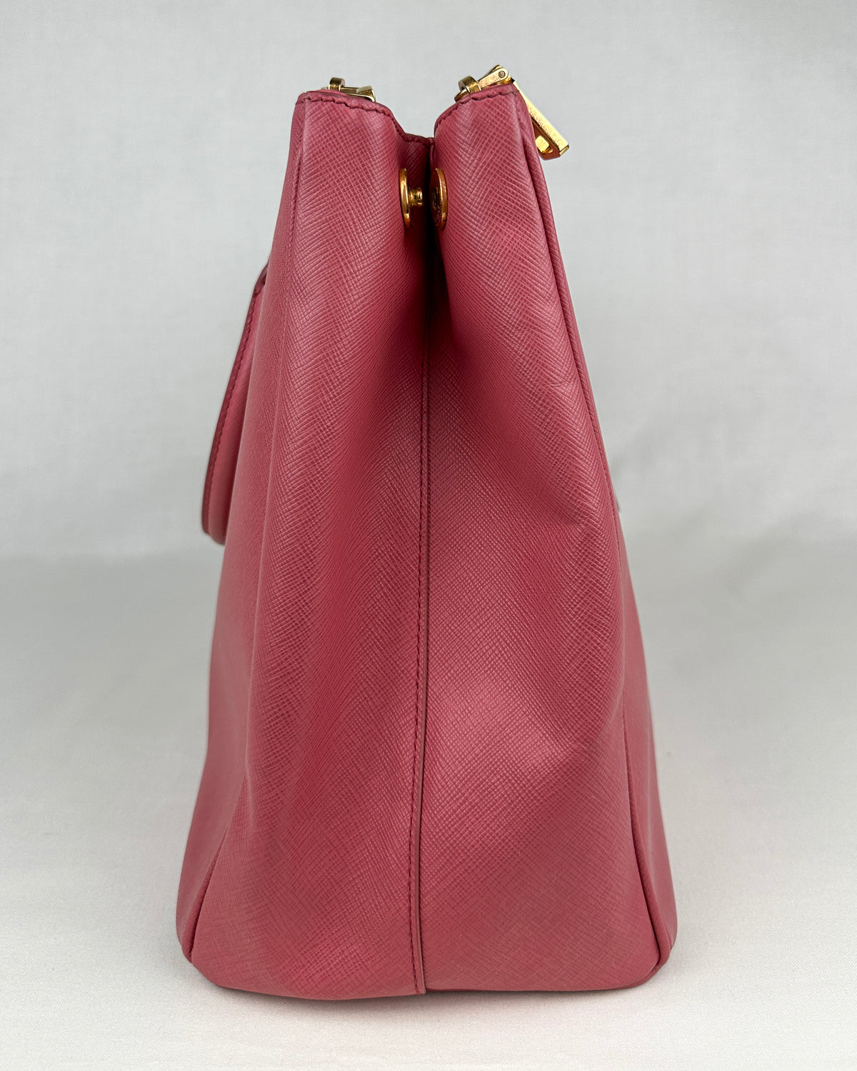 Prada Large Double Galleria Saffiano Leather Bag - Pink