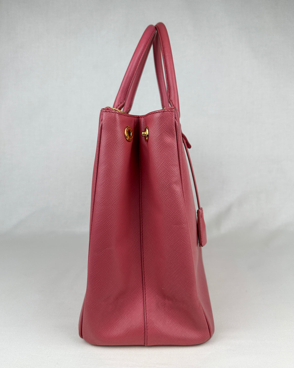 Prada Large Double Galleria Saffiano Leather Bag - Pink